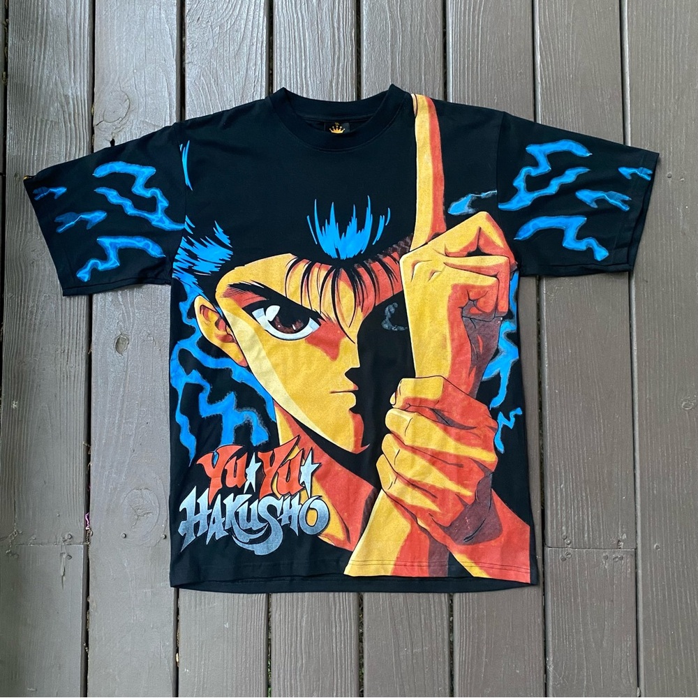YuYu Hakusho AOP Shirt Size XL Yusuke Urameshi Crown Tag Double Sided